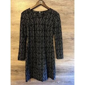 INC International Concept Dress sz 6 Black Party Bodycon Long Sleeves knit Fall